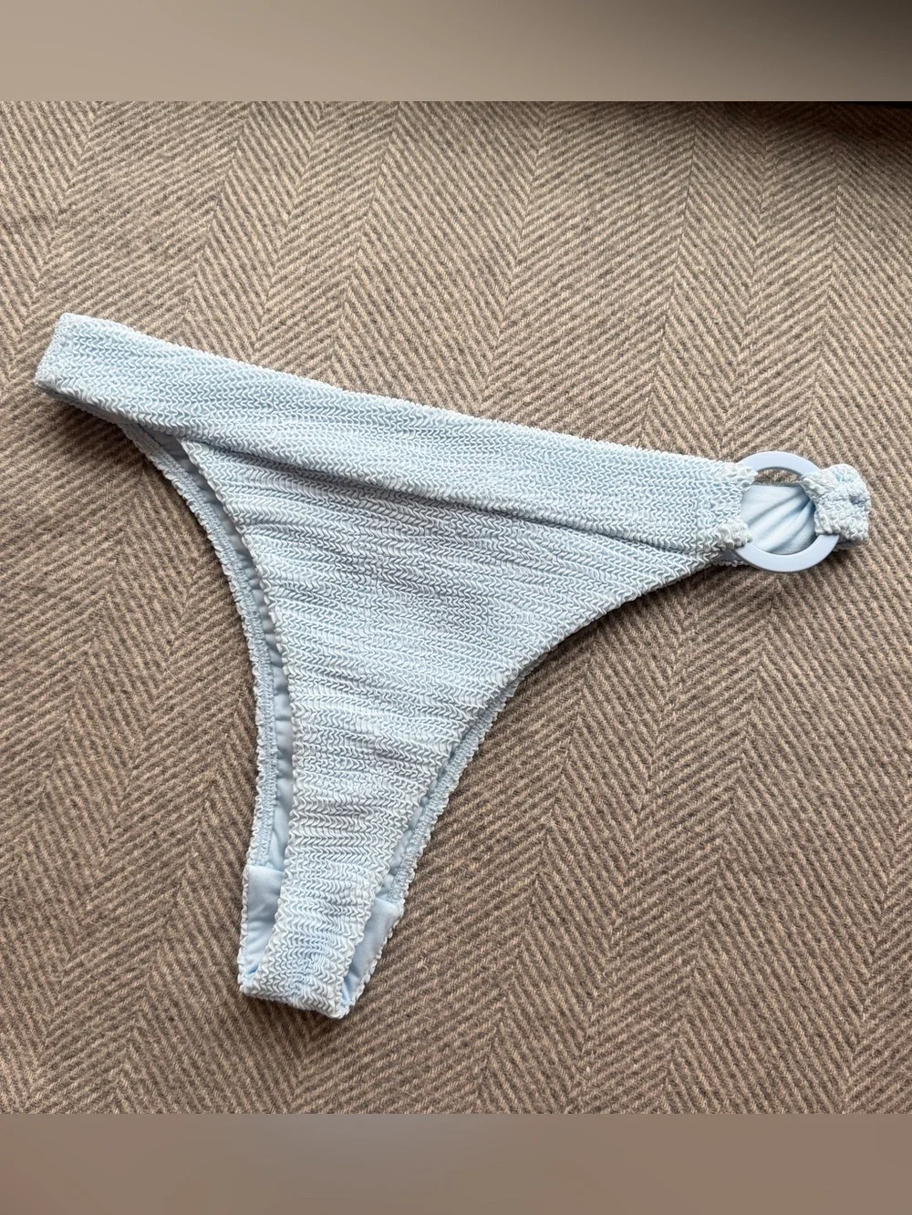 Monday Swim Crinkle Sea Mist Bikini Bottoms ANTIGUA Size V